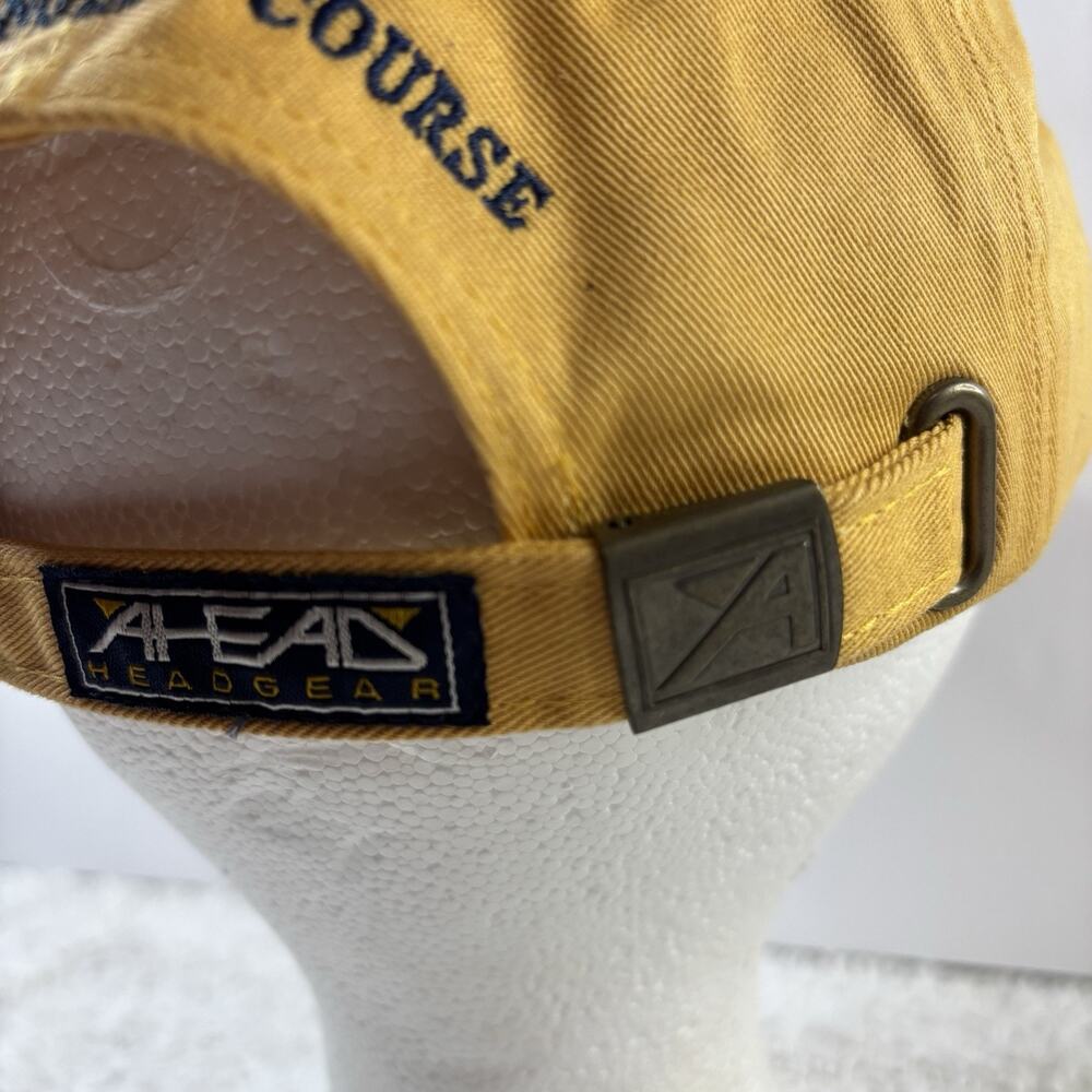 Vintage Ahead golf hat "World's Longest Course" yellow with blue logo, cotton - Picture 4 of 7